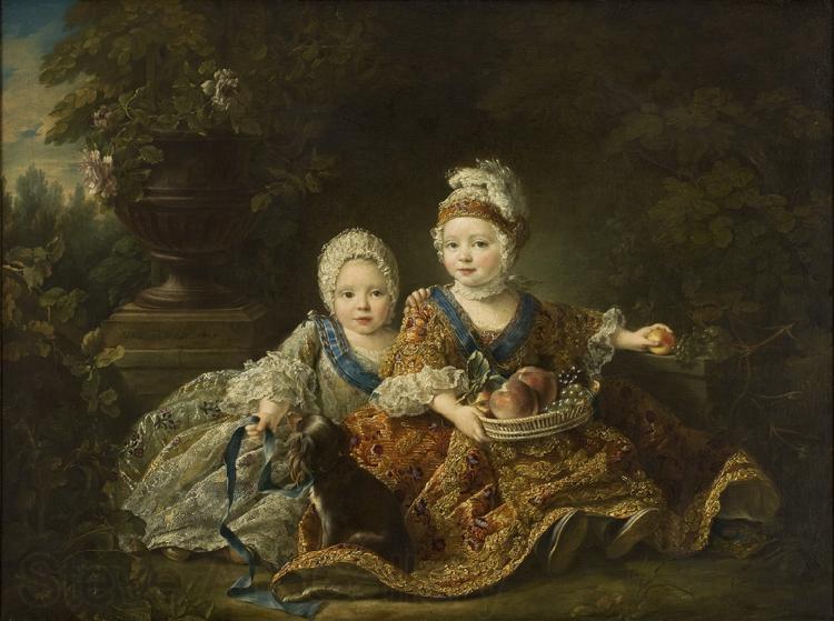 Francois-Hubert Drouais The Duke of Berry and the Count of Provence at the Time of Their Childhood Norge oil painting art